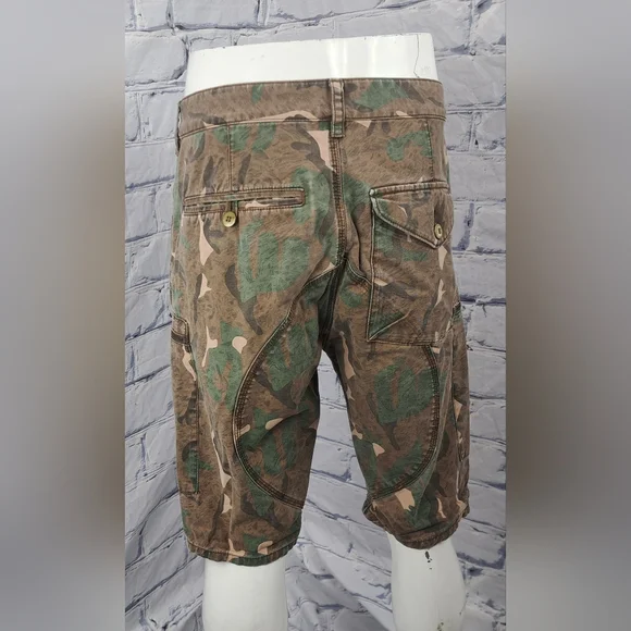 French Connection FCUK Men's Cargo Jean Shorts Vintage Y2K Camo Sz 30 Actual 32 - Picture 9 of 13